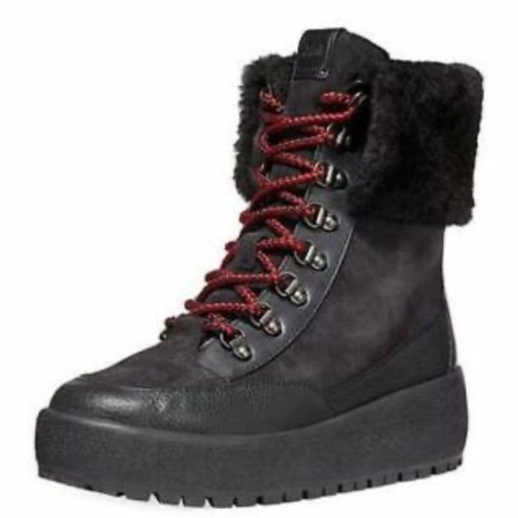 Coach G2857 Tyler Fold-over Shearling Boots In Black Size 8 - Picture 3 of 10